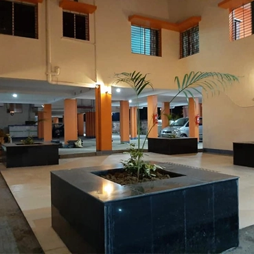 Interior of a modern parking area